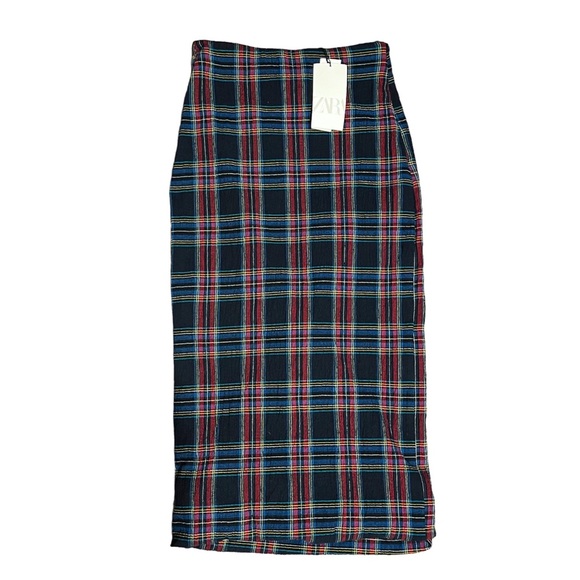 Zara Tartan Plaid Bubble/Balloon Hemmed Midi Skirt - Picture 4 of 8